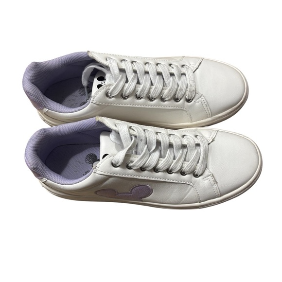 DISNEY Mickey Mouse Leather Sneakers in White & Lavender Size 9 -- ADORABLE!!!! - Picture 2 of 9